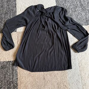 Ramy Brook XS Black Twisted Neck Long Sleeve Blouse- Size XSmall